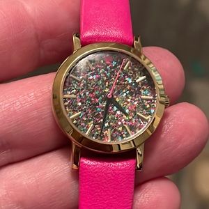 Kate Spade New York Metro Mini Glitter face leather pink